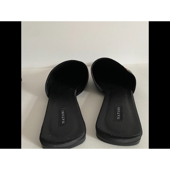Natori Womens Arri Satin Embroidered Slides 10M Mules Flats Floral Slip On - Picture 4 of 10